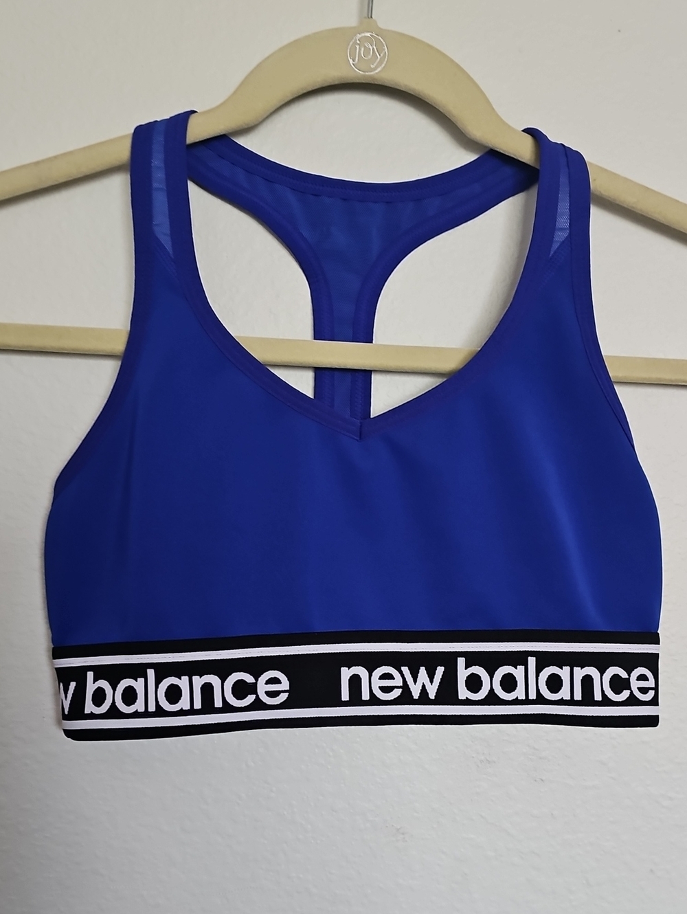 New Balance Blue Racerback Sports Bra with Branded Elastic Band